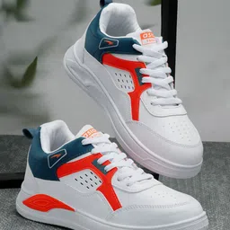 ASIAN Men White Colourblocked Memory Foam Insole Sneakers-9