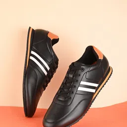 HRX by Hrithik Roshan Men Black & White Striped Lightweight Sneakers-image-64