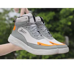Zixer Men Grey Colourblocked Sneakers-picture-27