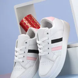 sneakers villa Women Striped Round Toe Comfort Insole Canvas Sneakers-picture-14