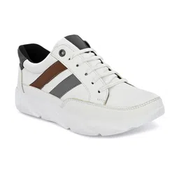 John Karsun Men White Striped Sneakers-picture-46
