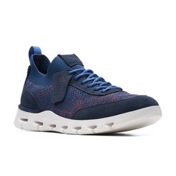 Clarks Men Navy Blue Textured Sneakers-image-36