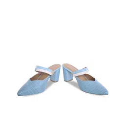 Devano Pointed Toe Textured Block Mules image 3