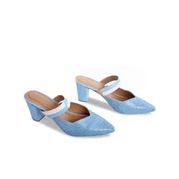 Devano Pointed Toe Textured Block Mules image 5