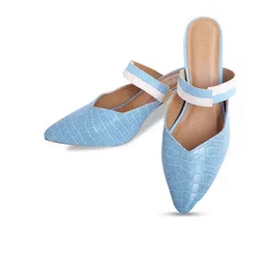 Devano Pointed Toe Textured Block Mules image 4