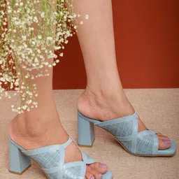 Devano Textured Open Toe Block Heels image 4