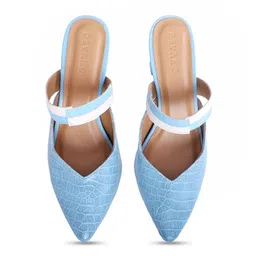 Devano Pointed Toe Textured Block Mules image 2