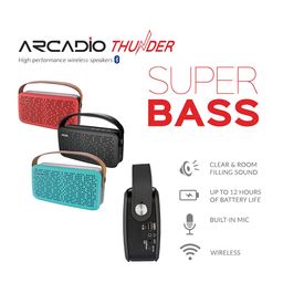 ARCADIO Black Solid Portable Bluetooth Thunder Speakers image 3