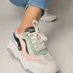 Shoetopia Women Colourblocked Lightweight Comfort Insole Basics Sneakers-image-75