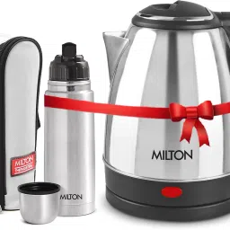 Combo Set Insta Electric Stainless Steel Kettle, 1.5 Litres, Silver and Flip Lid Thermosteel Hot or Cold Stainless Steel Water Bottle with Jacket, 350 ml, Silver Electric Kettle-11