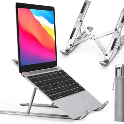MARCRAZY Universal Laptop/Tablet Stand - Aluminium Foldable Universal Stand Support Adjustable Notebook Holder Tablet Base Heat Ventilation - Home & Office Use Laptop Stand-18