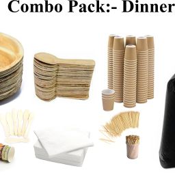 Eco-friendly Disposable Party combo Set, Biodegradable & Compostable Breakfast, Meals or Dinner for Party's, Weddings, Birtday Party, Family Trip Outdoor & Other Party (Combo of 60 Person, Pack of 360 Pcs) Plate, Bowl, Glass, Spoon, Cup, Container Serving Set-image-19