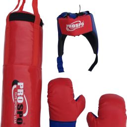 Leather Boxing Set Kit for Youth (1-8) Years Old, (Blue Red) Boxing Kit-image-24