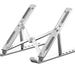 Tamworth HNH ALUMINIUM SILVER LAPTOP STAND Laptop Stand_01 Aluminium Floor and Desk Stand Laptop Stand with Adjustable Height Compatible with Universal Laptops-1