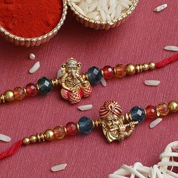 Fashion Bizz Set Of 2 Lord Ganesha and Krishna Rakhi-image-62