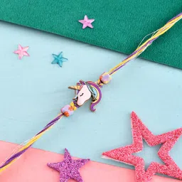 Voylla Kids Rainbow Unicorn Beaded Thread Rakhi-9