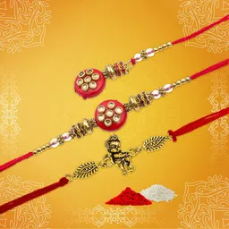 Aadita Set of 3 Bhaiya Bhabhi And Kid Handmade Rakhi-image-96