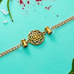 Aadita Men Gold-Toned Handmade Rakhi-image-56