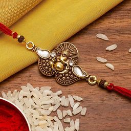 Aadita Gold-Toned Stones String Handmade Rakhi-image-41