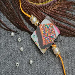 The Magic Wand Boys Brown & Yellow Beaded Thread Rakhi-image-65