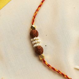 Aapno Rajasthan Brown & Red Rudrakash Rakhi-image-94