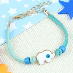 Asthetika Kids Elephant Evil Eye Bracelet Rakhi-picture-3