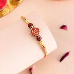 Aapno Rajasthan Men Divine Om with Rudraksh Beaded Thread Rakhi-image-15