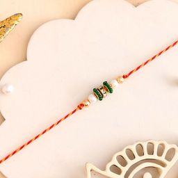Aapno Rajasthan American Diamond-Studded & Beaded Thread Rakhi-image-36