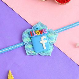 Aapno Rajasthan Facebook Logo Thread Rakhi With Roli Chawal & Greeting Card-image-24
