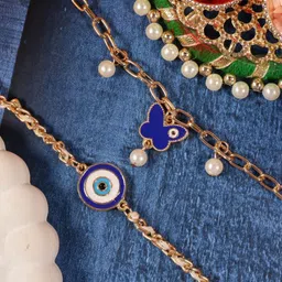SALTY Set Of 2 Evil Eye Beaded Rakhi image 2