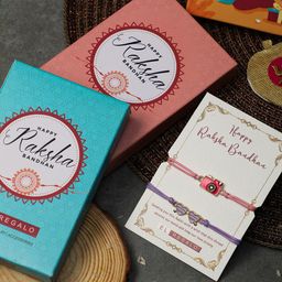 EL REGALO Boys Set Of 2 Camera & Heart Design Thread  Rakhi's Gift Set Box image 4