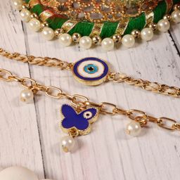SALTY Set Of 2 Evil Eye Beaded Rakhi image 4