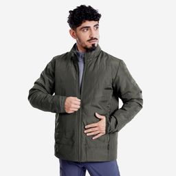 Men Puffer Jacket for Trekking - MT50 Khaki-image-13