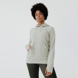 Women's warm running hoodie - khaki-image-86