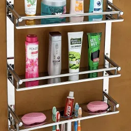 Multi-use Rack, Bathroom Shelf, Bathroom Stand With Soap Holder 15 inch 3 Bar Towel Rod-image-32