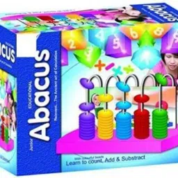 white popcorn Educational Abacus Junior for Kids to Learn to Count, add & Subtract with Colourful Beads image 2