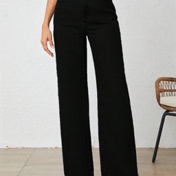 kotty Women Flared High Rise Black Jeans-picture-6
