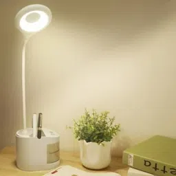 e LED Table Lamp Desk Light Bedside Desk Lamp Bedroom Desk Lamp For Student Reading Night Light Mobile Phone & Pen Holder Study Lamp (60 cm, White) Table Lamp-5