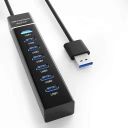 LipiWorld 7 Port USB Hub 3.0,USB Data Hub Splitter for PS4, PS5,Xbox one, MacBook USB Adapter-1