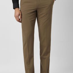 van heusen Men Slim Fit Khaki Polyester Trousers-picture-39
