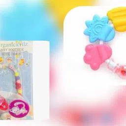 Baby soother with chain Pacifier Clips & Silicone Bell Teether Ring for infants Soother-17