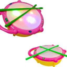 Flash Drum Toy with Lights & Music for Kids with 2 Mallets, Educational Toy-36