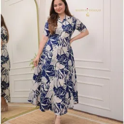 Women Floral Print Cotton Blend A-line Kurta-image-3