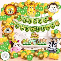 Jungle Safari Happy Birthday Decoration Kids,Animal Birthday Party Decoration-image-81