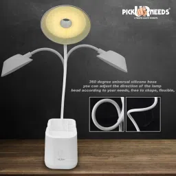 daily needs shop Rechargeable Study Table Lamp LED Desk Light For Students With Pen Stand Study Lamp image 2