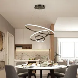 Modern Spiral LED Pendant Chandelier, Black Light (Pack of 1) Chandelier Ceiling Lamp-27