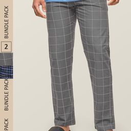 XYXX Men Pack Of 2 Checked Super Combed Cotton Antimicrobial Lounge Pants-image-53