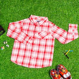 Purple United Kids Girls Tartan Checks Opaque Checked Casual Shirt-image-62