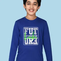 NUSYL Boys Future Next Generation Text Printed Cotton Casual T-shirt-image-85