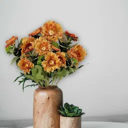 ARTSY Peach & White 2 Pieces Jasmine Non Hanging Artificial Flowers image 2